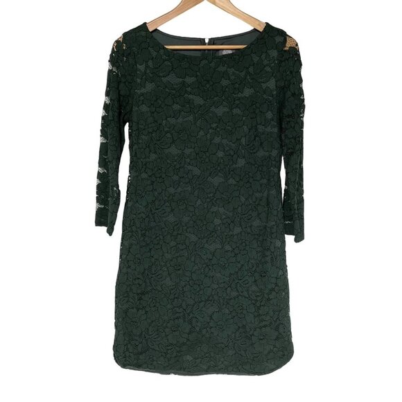 Vince Camuto Emerald Green Lace Cocktail Dress Size 6 - Picture 1 of 6